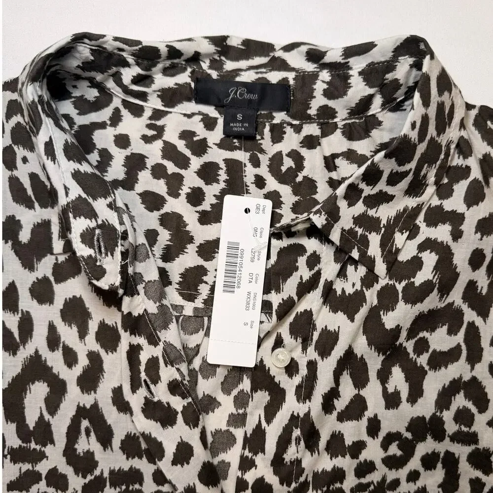 J.Crew Leopard Print Swim Cover-Up Dress Size Small Sheer NWT